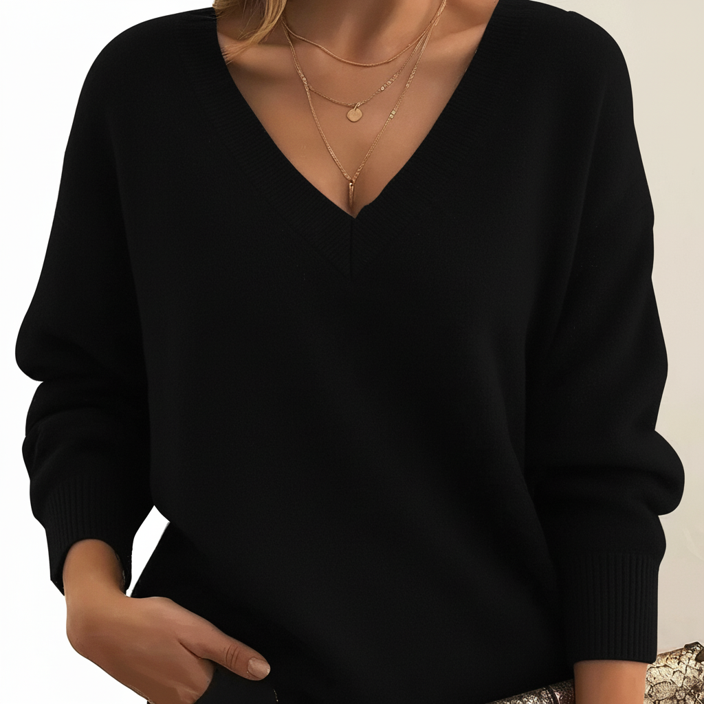 Elegante Damen Strickjacke aus Kaschmir zum Kombinieren in Schwarz