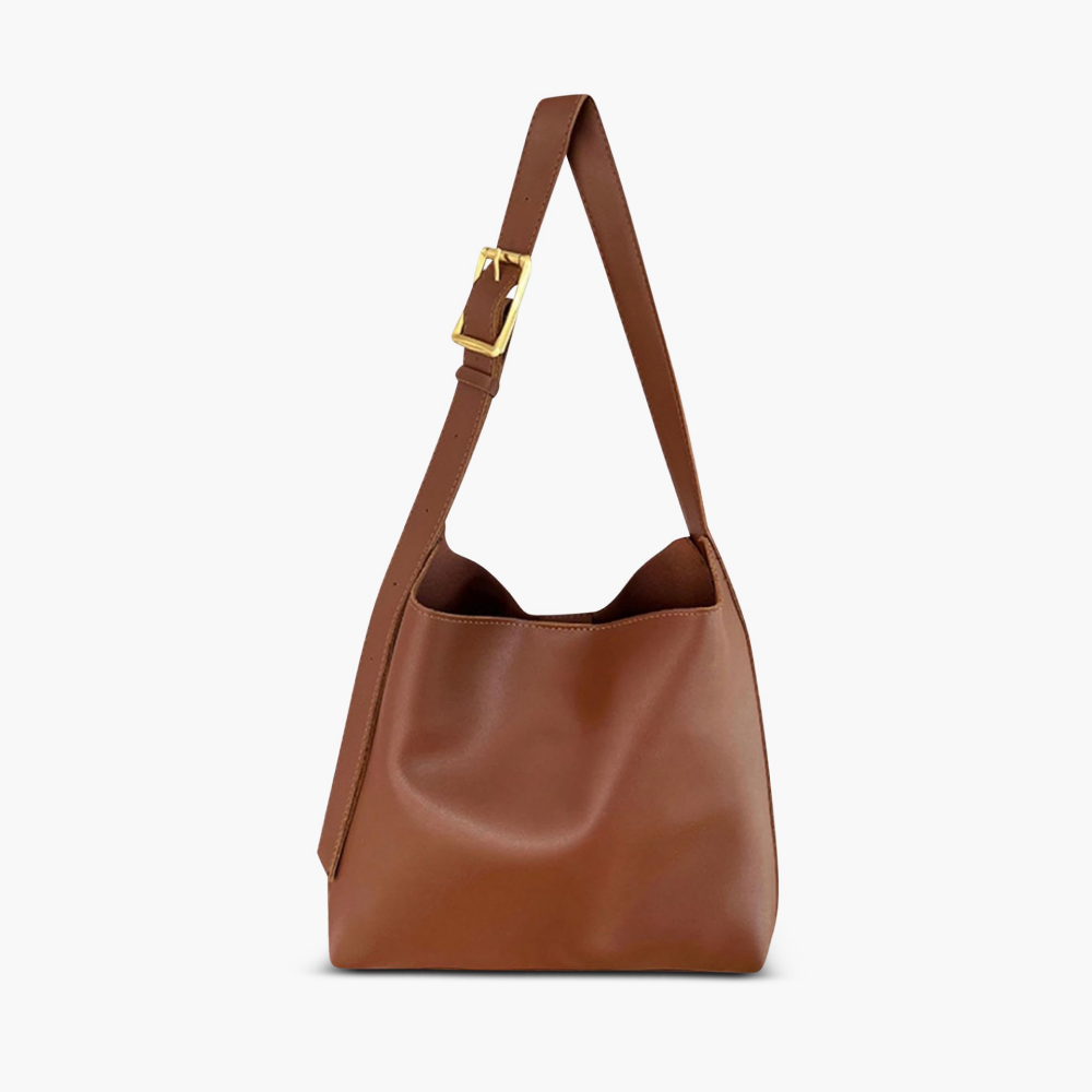 Elegante Handtasche mit Schnallenverschluss für den Alltag in Braun