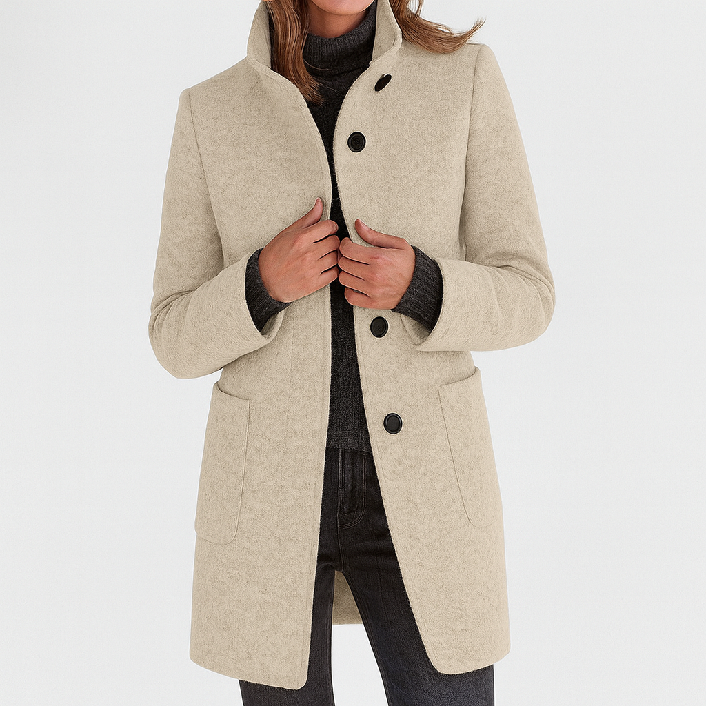 Eleganter Damen Wintermantel für Herbst in Beige