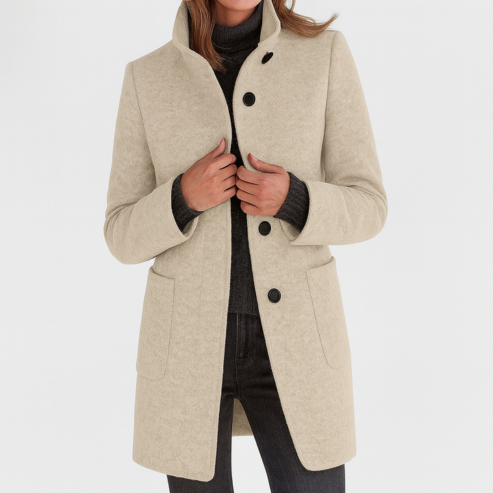 Eleganter Damen Wintermantel für Herbst in Beige