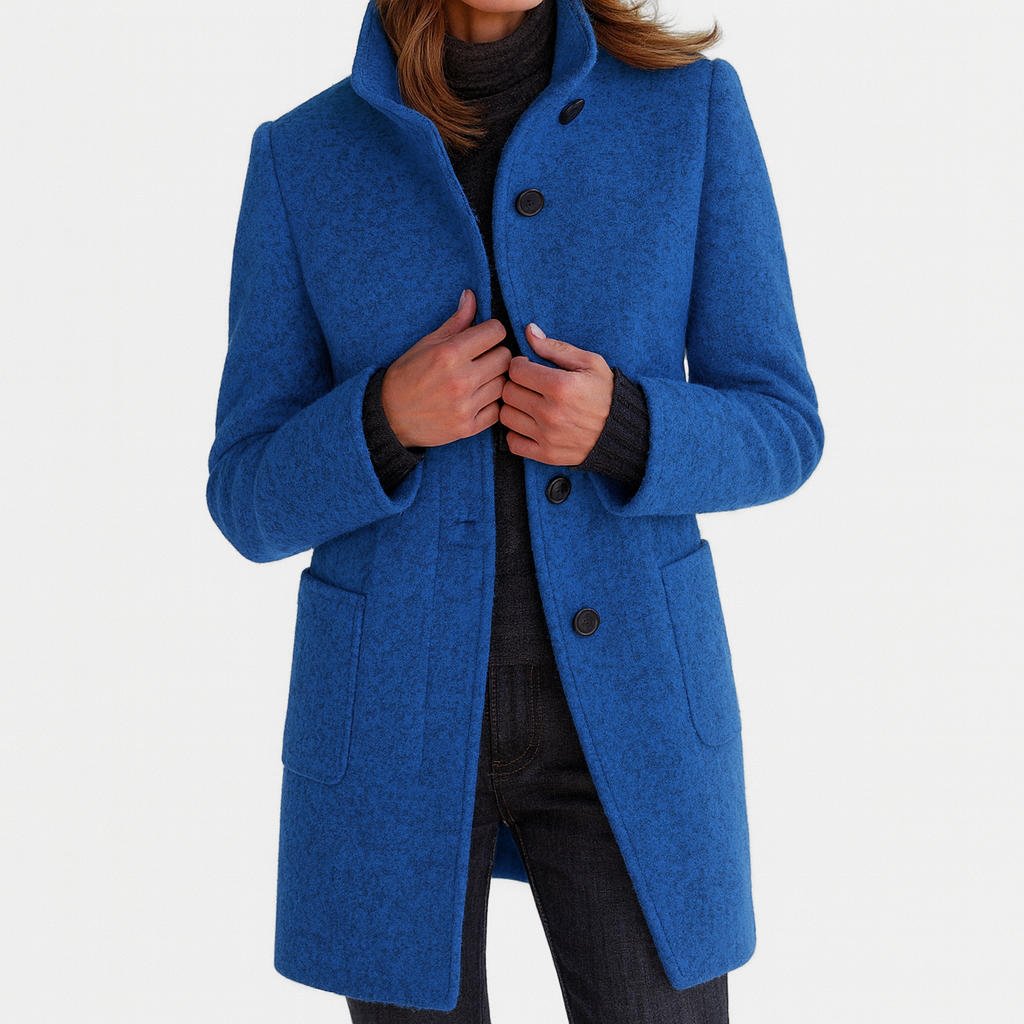 Eleganter Damen Wintermantel für Herbst in Blau