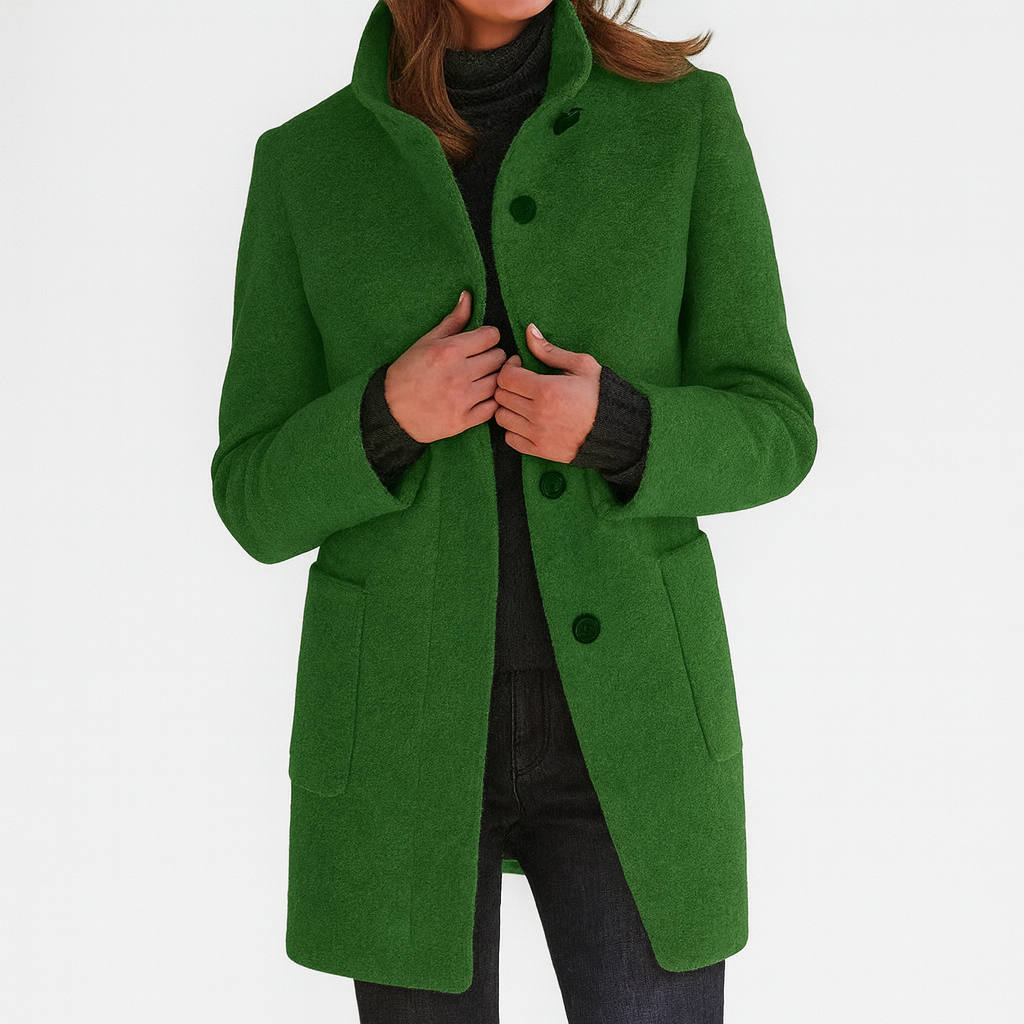Eleganter Damen Wintermantel für Herbst in Grün