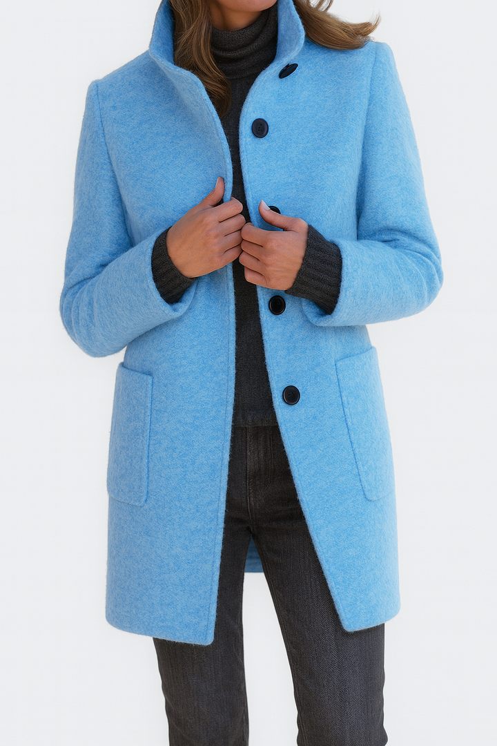 Eleganter Damen Wintermantel für Herbst in Hellblau