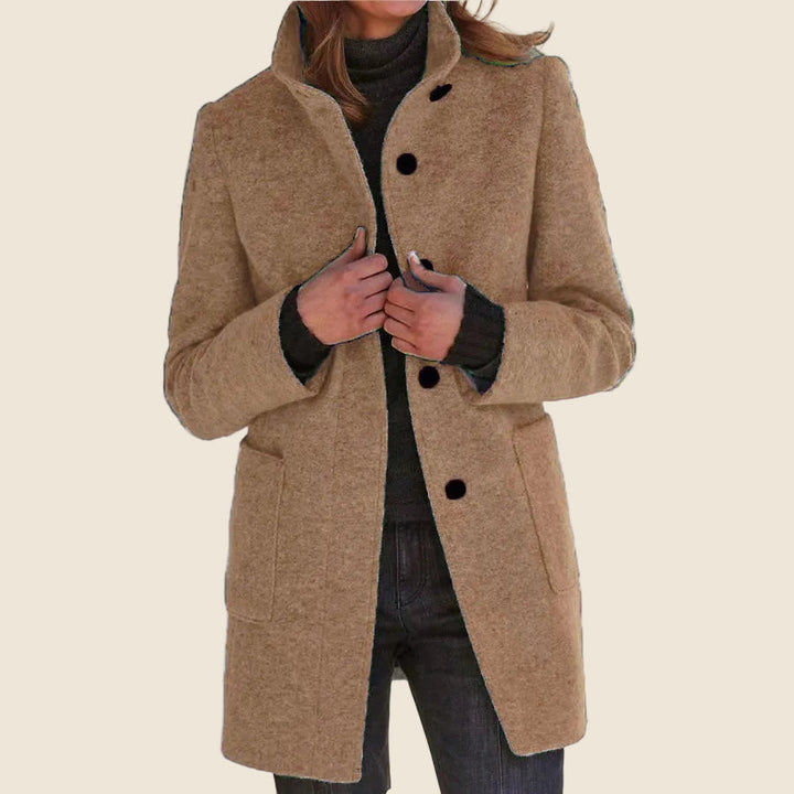 Eleganter Damen Wintermantel für Herbst in Khaki