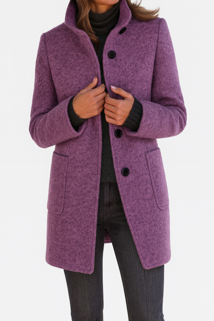 Eleganter Damen Wintermantel für Herbst in Lila
