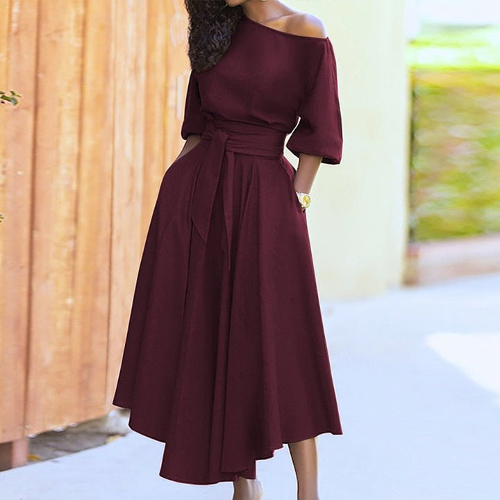 Elegantes Damen Kleid zum Wickeln mit A-Linie in Rosa