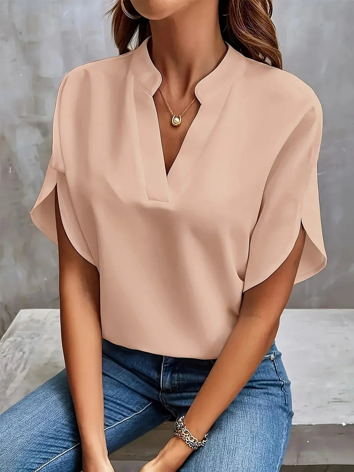 Fenna Elegante Bluse mit V-Ausschnitt und Schlitzärmeln Foto 6