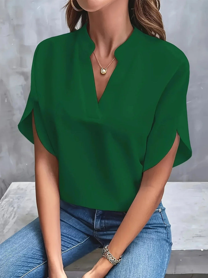 Fenna Elegante Bluse mit V-Ausschnitt und Schlitzärmeln Foto 7