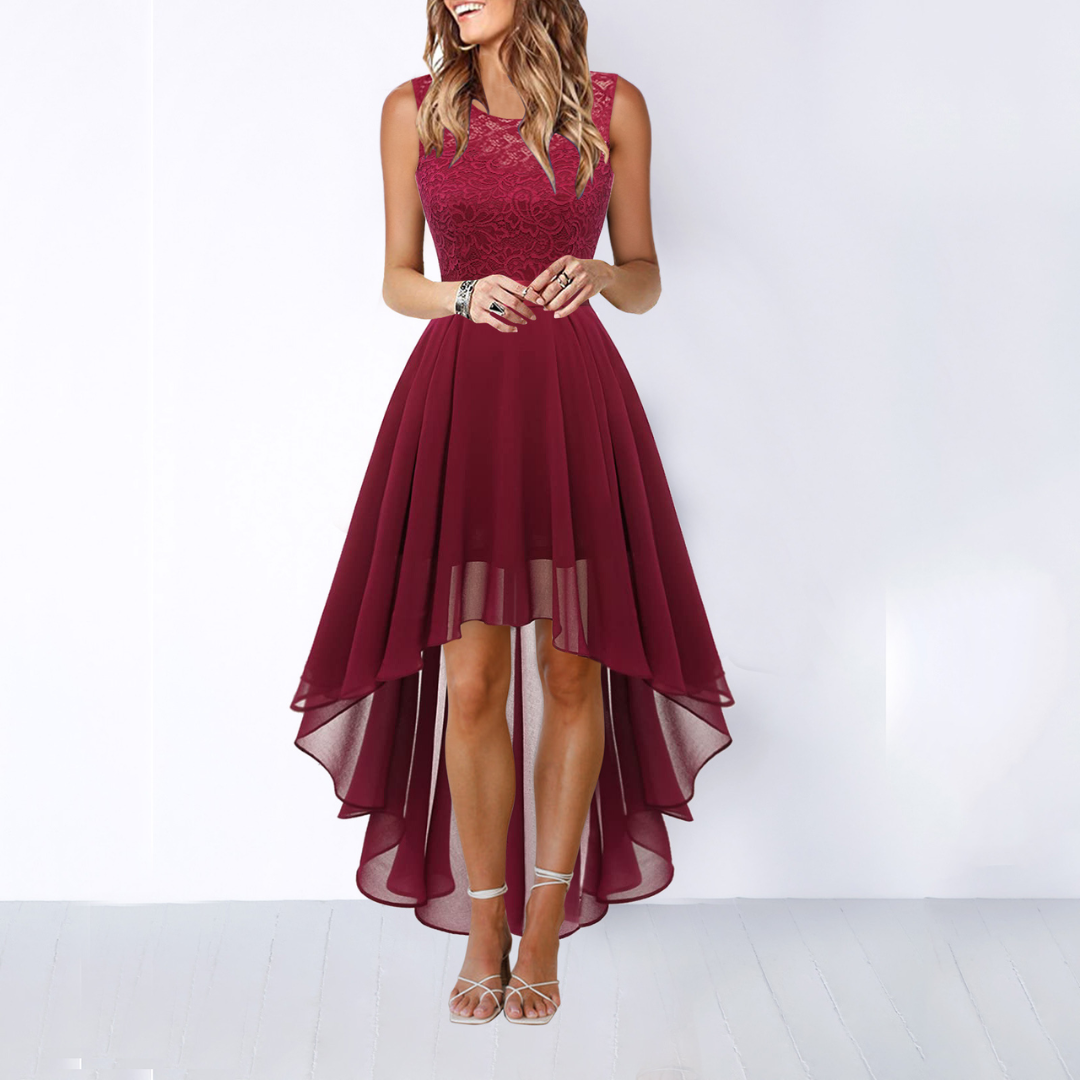 Greta Elegantes High-Low-Midikleid für Hochzeitsgäste Foto 4