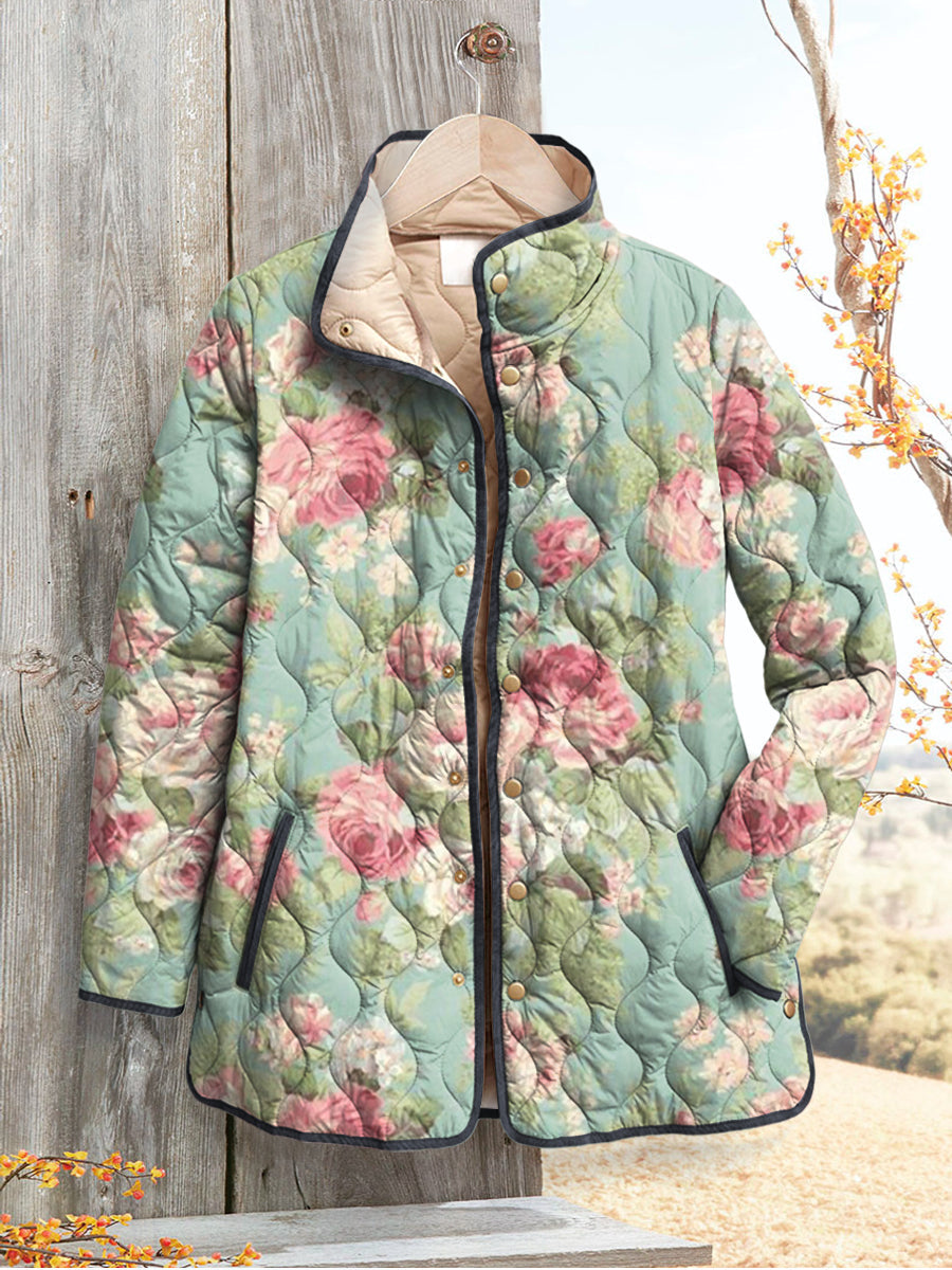 Griselda Steppjacke mit Retro-Blumenmuster Foto 1