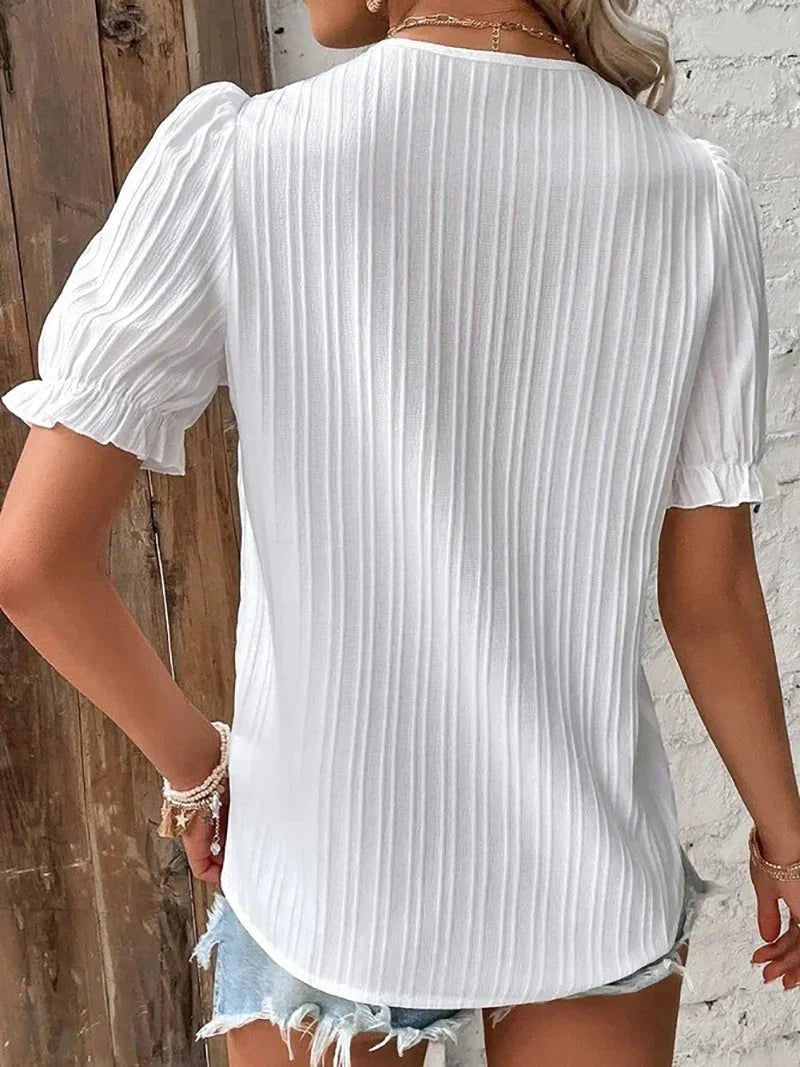 Hanke Bluse mit Spitzenbesatz und V-Ausschnitt Foto 2