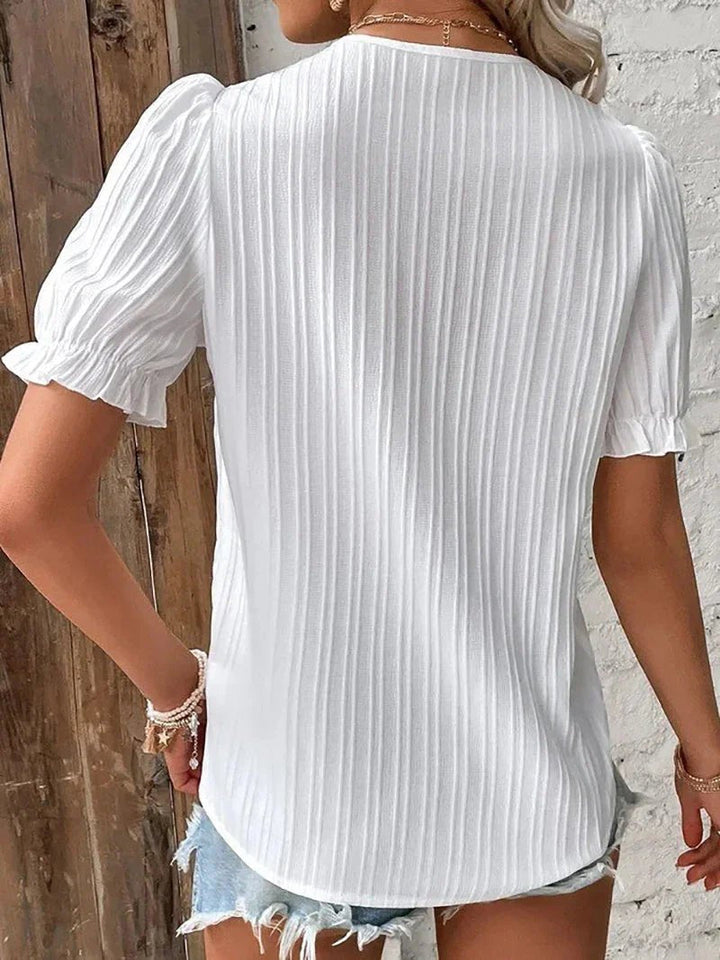 Hanke Bluse mit Spitzenbesatz und V-Ausschnitt Foto 2