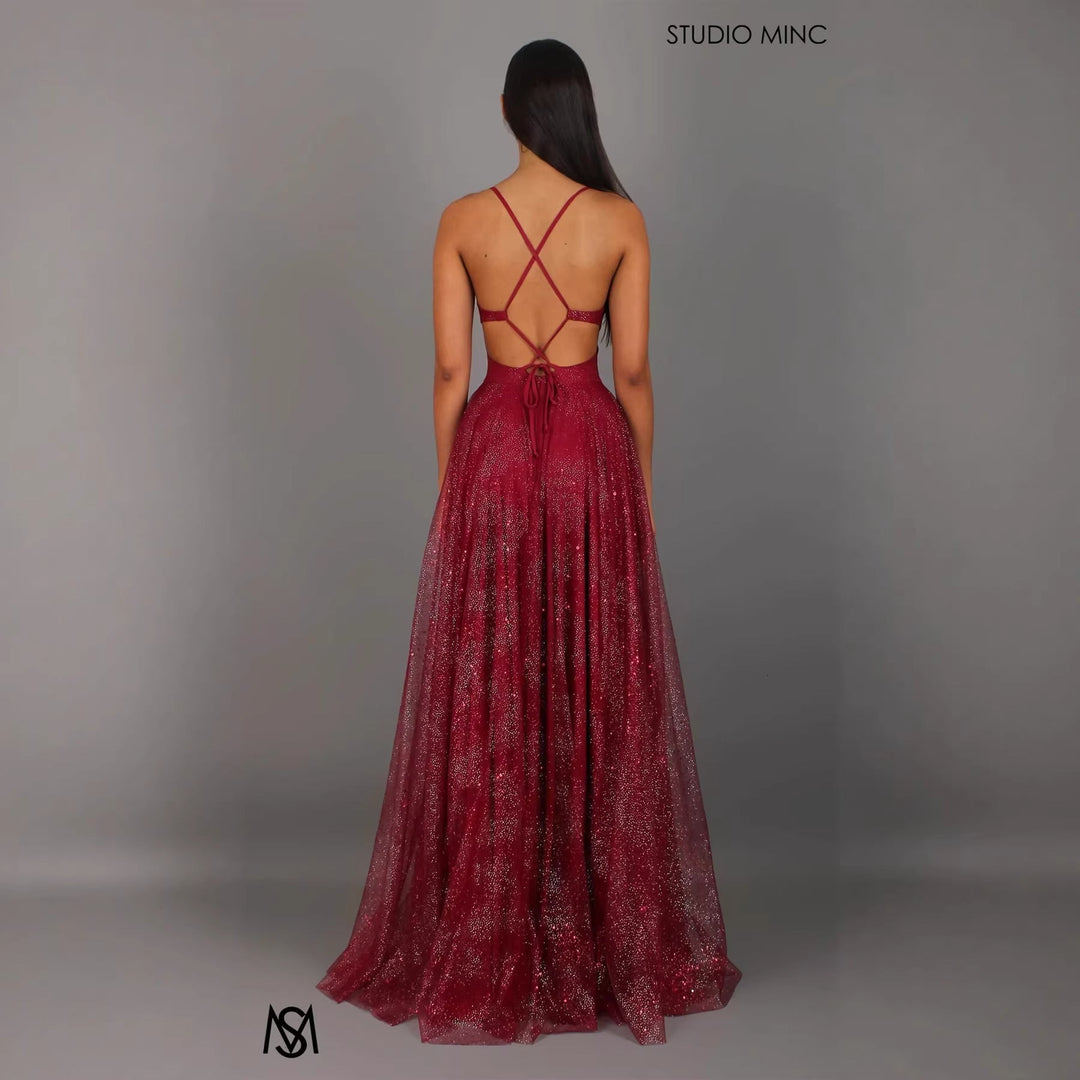 Hedvig Abendkleid mit Spaghettiträgern in fließender A-Linie Foto 2