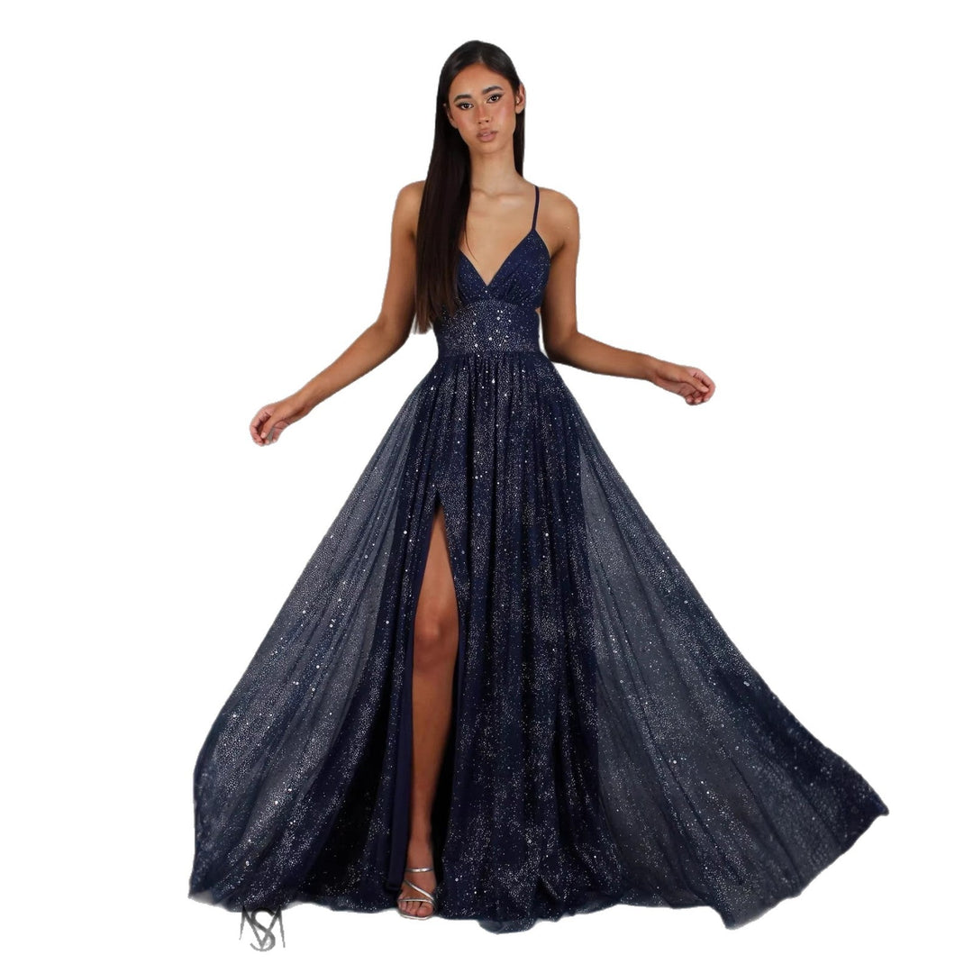 Hedvig Abendkleid mit Spaghettiträgern in fließender A-Linie Foto 5