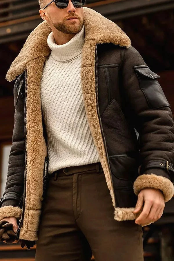 Herren Parka im Camel-Stil für Herbst in Kaffee