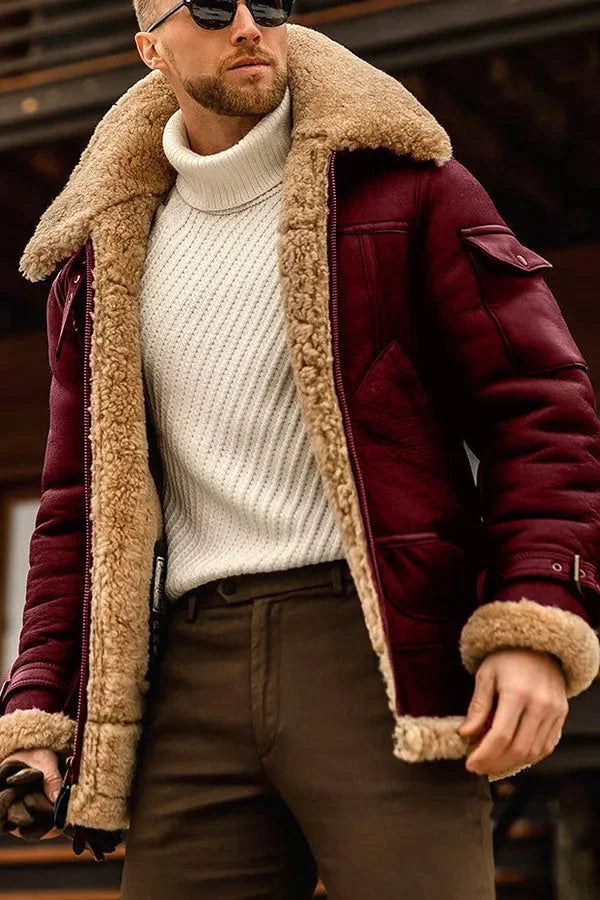 Herren Parka im Camel-Stil für Herbst in Rot