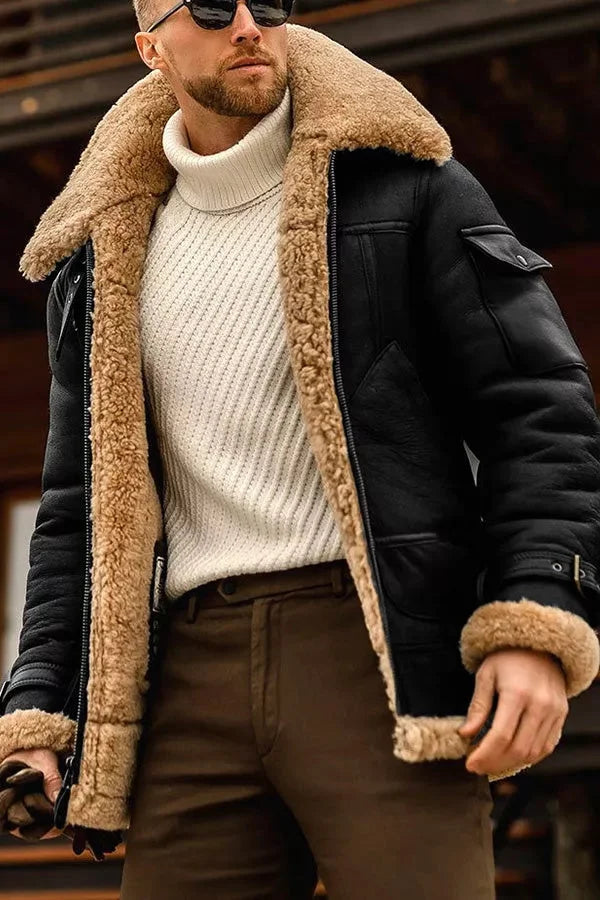 Herren Parka im Camel-Stil für Herbst in Schwarz