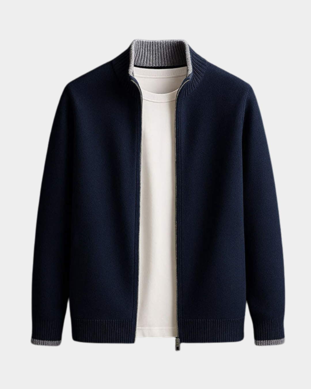 Herren Weihnachts-Cardigan mit italienischem Schnitt in Blau
