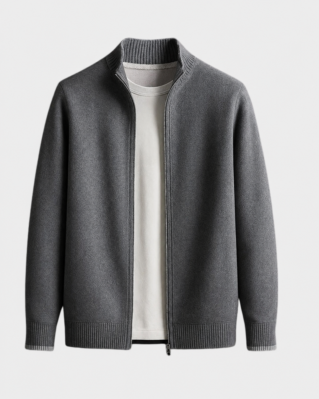 Herren Weihnachts-Cardigan mit italienischem Schnitt in Grau