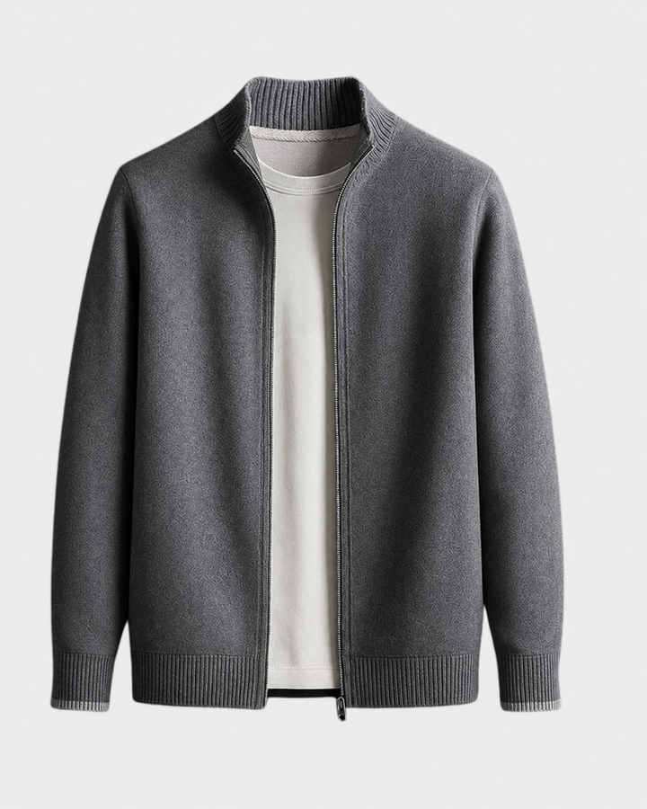 Herren Weihnachts-Cardigan mit italienischem Schnitt in Grau