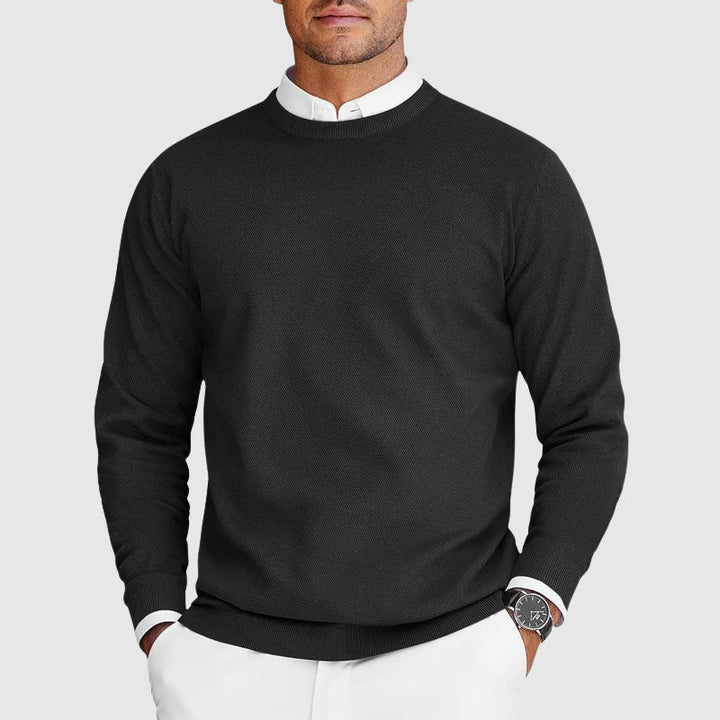 Herren Weihnachtspullover für Layering Herbst in Schwarz