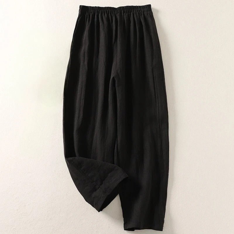 Imme Weite Leinenhose mit bequemem Gummibund Foto 3