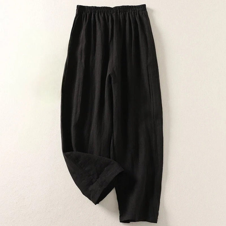 Imme Weite Leinenhose mit bequemem Gummibund Foto 3
