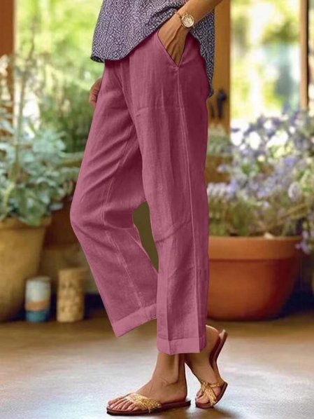Jantje Gerade Leinenhose mit lässigem Umschlag Foto 5