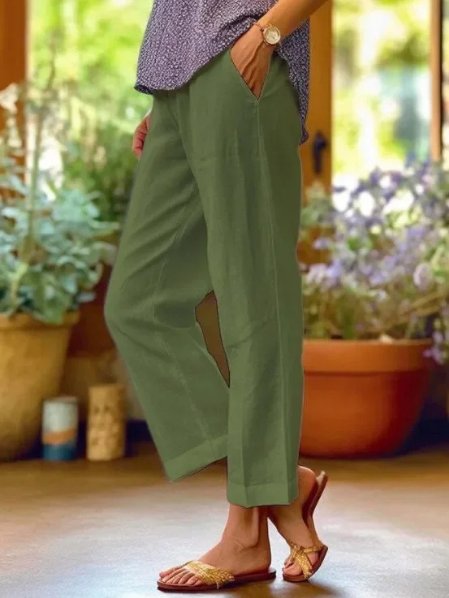 Jantje Gerade Leinenhose mit lässigem Umschlag Foto 6