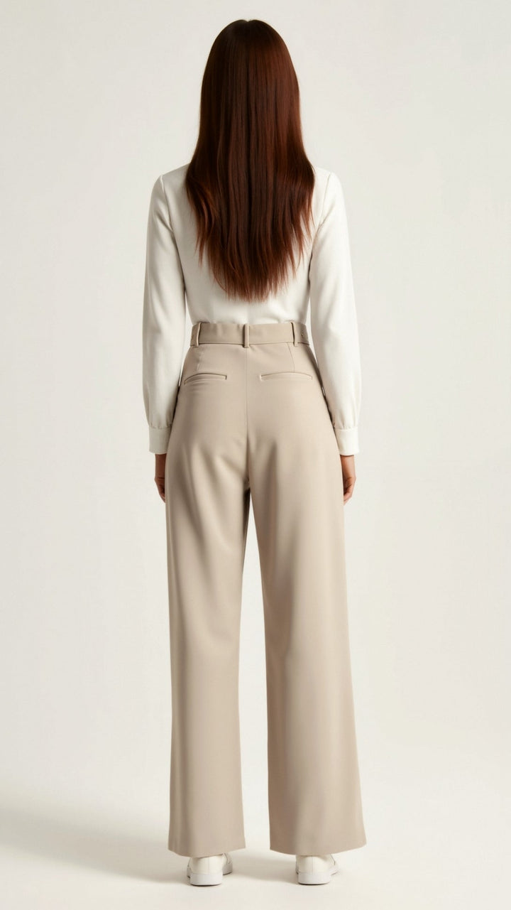 Karlijn Elegante weite Sommerhose mit hohem Bund Foto 3