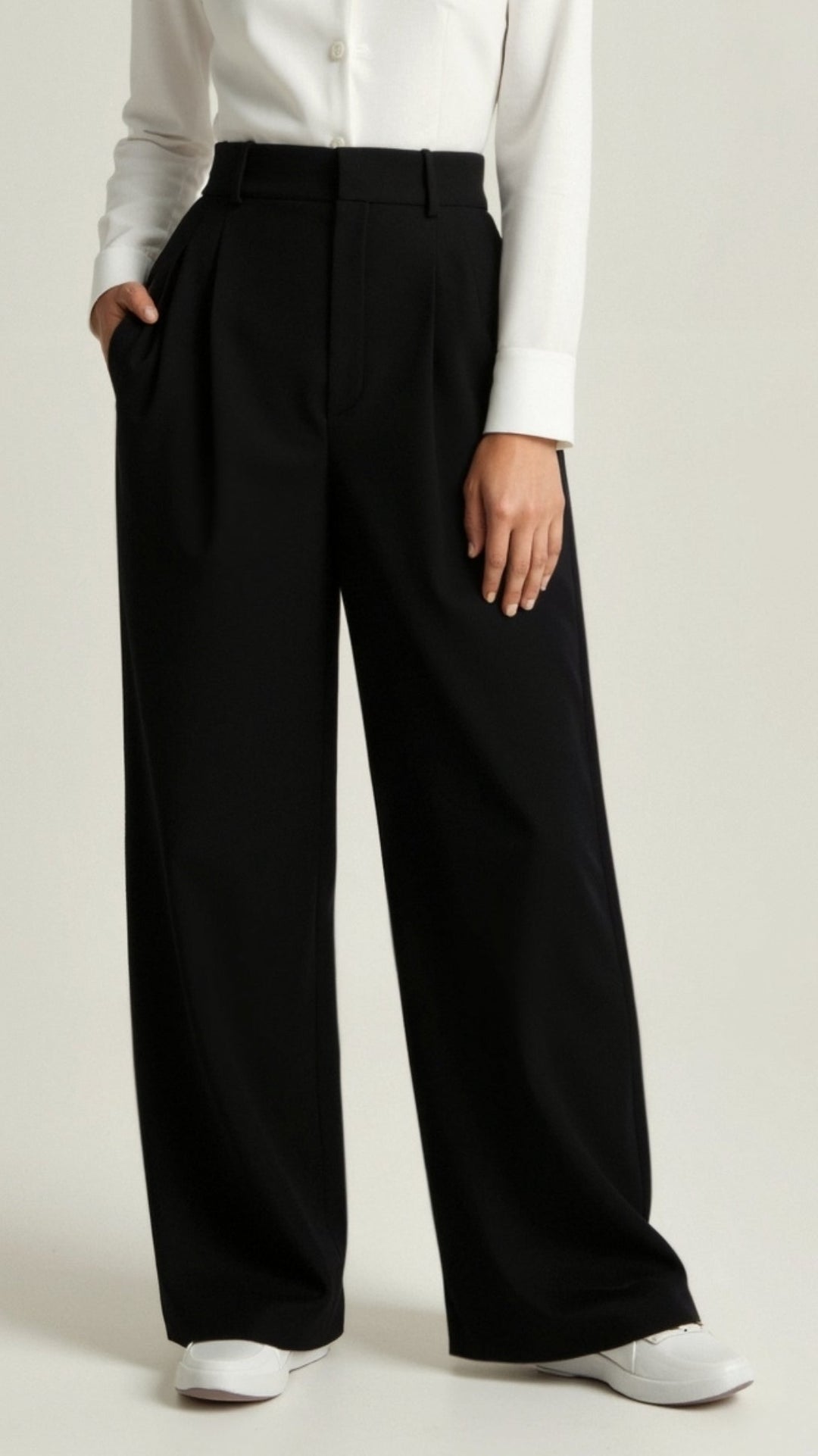 Karlijn Elegante weite Sommerhose mit hohem Bund Foto 6