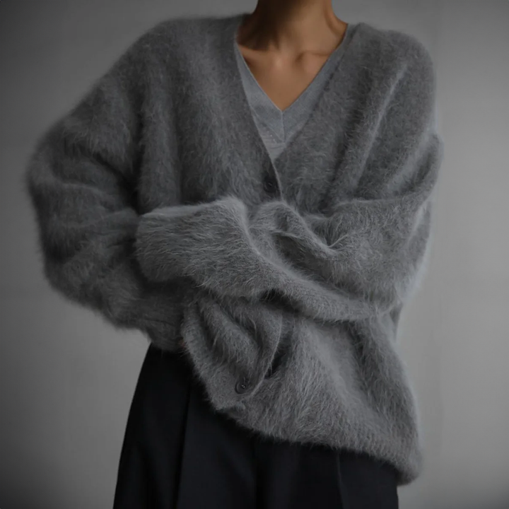 Klaasje Weiche Strickjacke in Naturtönen Foto 5