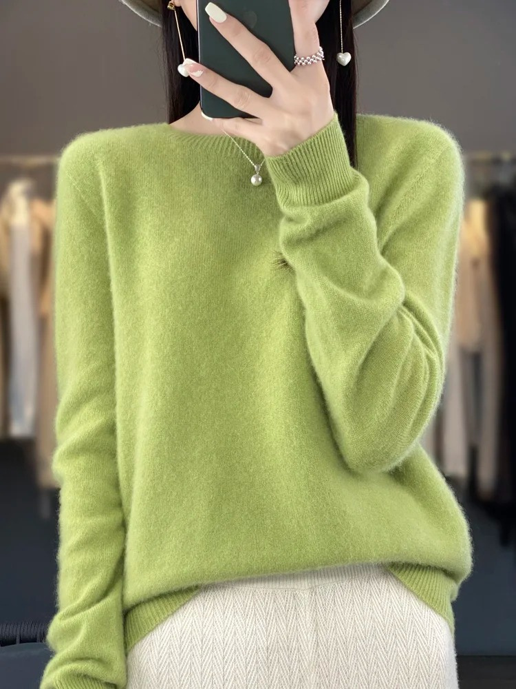 Klassische Damen Strickjacke mit Rundhals (4)