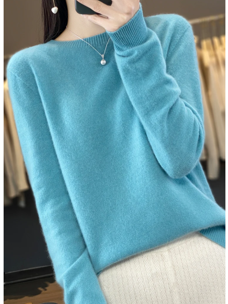 Klassische Damen Strickjacke mit Rundhals (5)