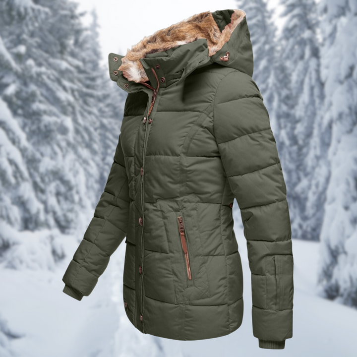 Lange warme Herbstjacke für Damen