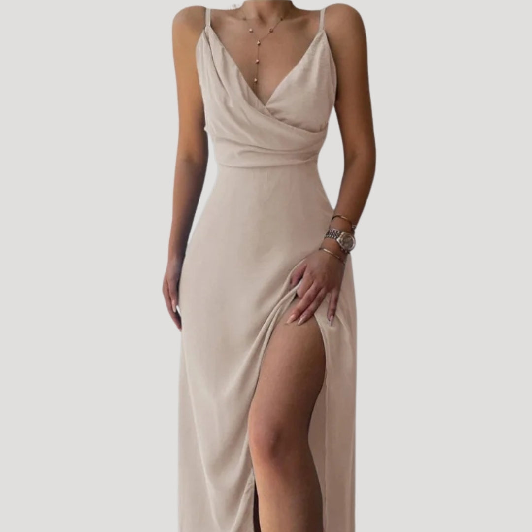 Lea Fließendes Maxikleid mit Beinschlitz für Hochzeitsgäste Foto 2