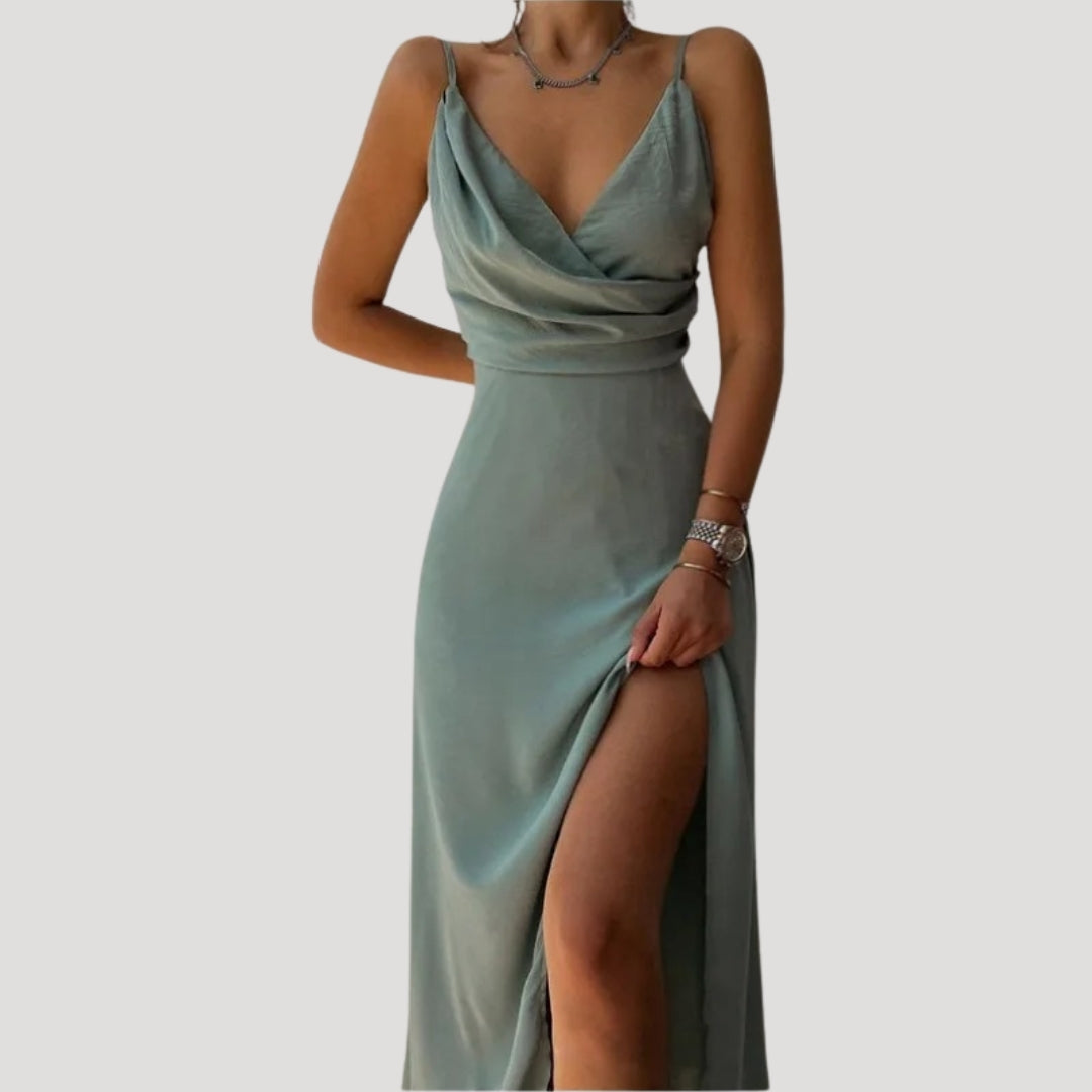 Lea Fließendes Maxikleid mit Beinschlitz für Hochzeitsgäste Foto 5