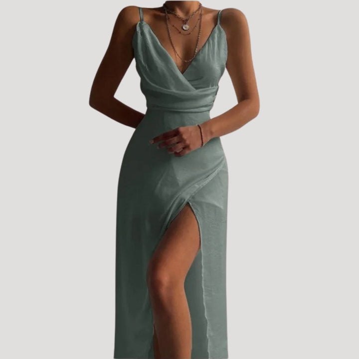 Lea Fließendes Maxikleid mit Beinschlitz für Hochzeitsgäste Foto 6