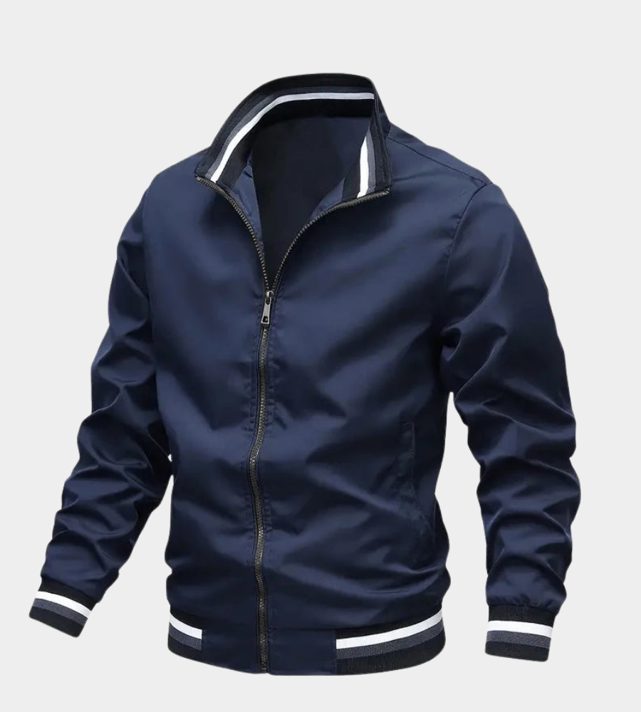 Leichte Herren Softshelljacke im Bomberstil in Blau