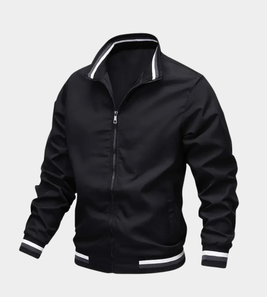 Leichte Herren Softshelljacke im Bomberstil in Schwarz