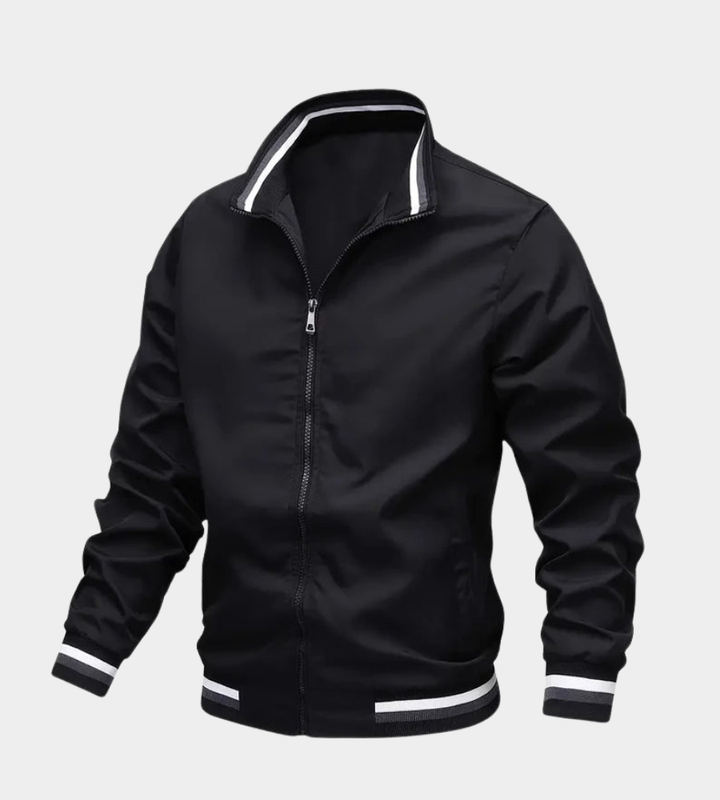 Leichte Herren Softshelljacke im Bomberstil in Schwarz