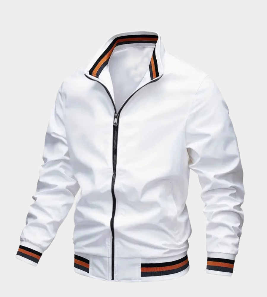Leichte Herren Softshelljacke im Bomberstil in Weiß