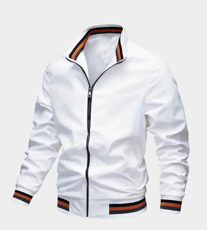 Leichte Herren Softshelljacke im Bomberstil in Weiß