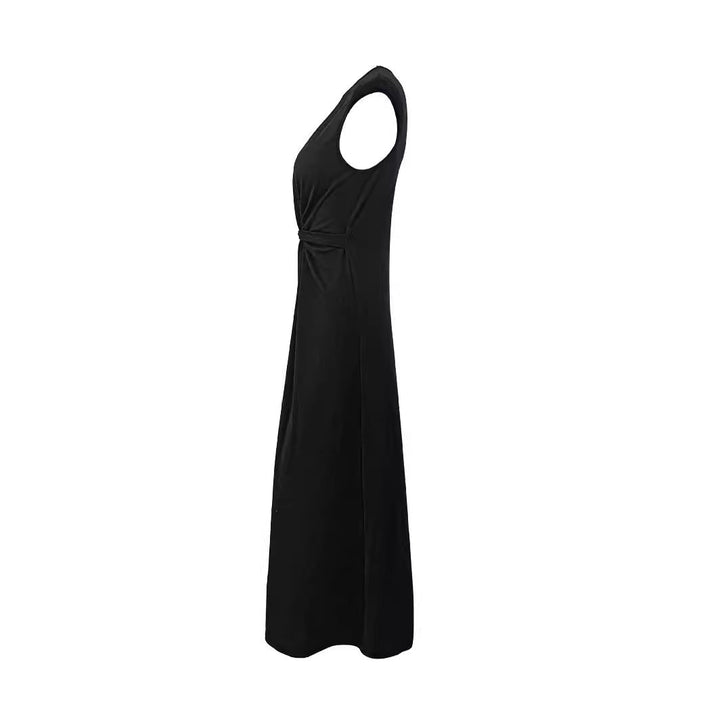 Liss Schlichtes Abendkleid mit hohem Ausschnitt und Raffung Foto 3