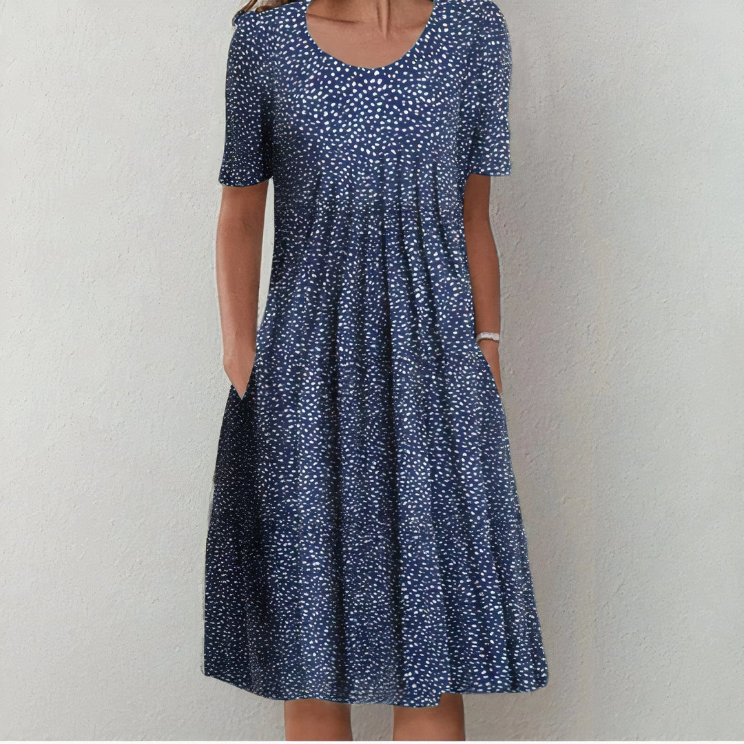 Malin Buntes Blumen-Sommerkleid mit V-Ausschnitt in Midi-Länge Foto 3