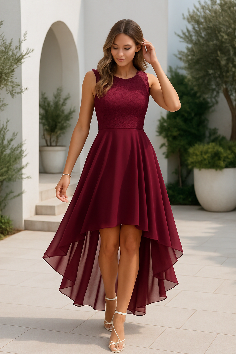 Marlene Festliches High-Low-Kleid für Hochzeitsgäste Foto 2
