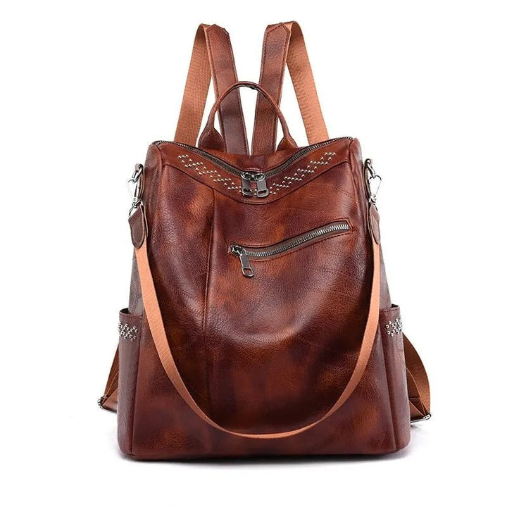 Nel Vintage-Leder-Rucksack Foto 4