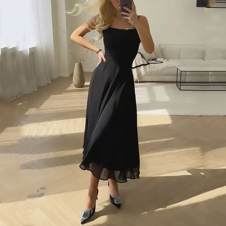Nele Modernes Midikleid mit Karree-Ausschnitt für Hochzeitsgäste Foto 2