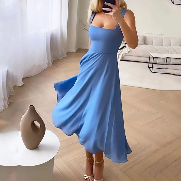 Nele Modernes Midikleid mit Karree-Ausschnitt für Hochzeitsgäste Foto 3