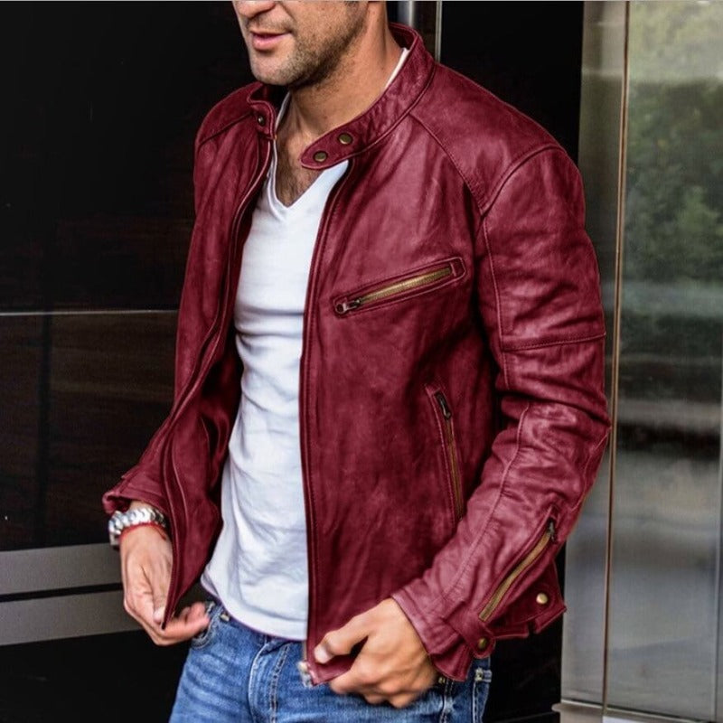 Robuste Herren Lederjacke mit zeitlosem Design (4)